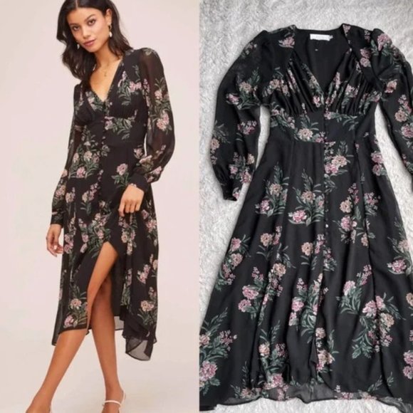 ASTR the label Button Bodice Floral Midi Dress S - Picture 2 of 5